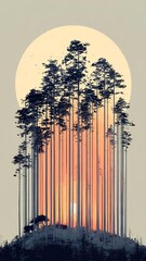 abstract grunge background with the sun