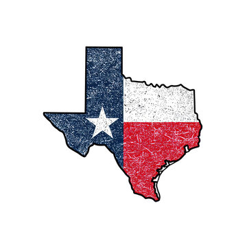 Distressed shape outline of a state's flag colors against black backdrop