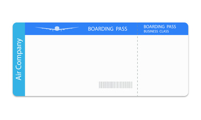 Airline ticket template on a white background.