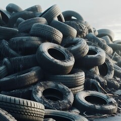 stack of old tires