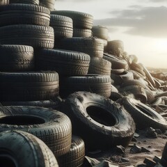 stack of old tires