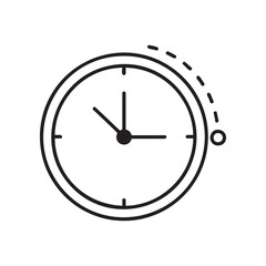 Minimal clock productivity icon in clean outline vector style. Ideal for UI UX design, enterprise software, time management and productivity tools, scalable and easy to customize.