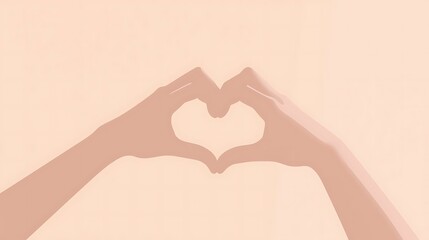 Simple flat design of heart hand gesture representing charity and friendship.