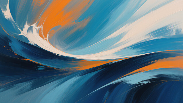 Fluid Abstract Composition with Bold Color Movement