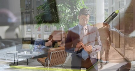 Animated molecules and global sports concept video with a focus on France.