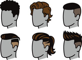 Different Hairstyles Collections-Well designed Vector 