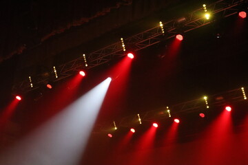 Stage Lighting Rig with Colorful Beams