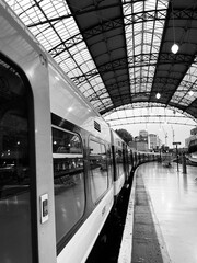 Train Arriving at Historic London Station Platform