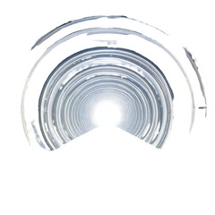 Obraz premium Distorted tunnel with light at the end, set on black