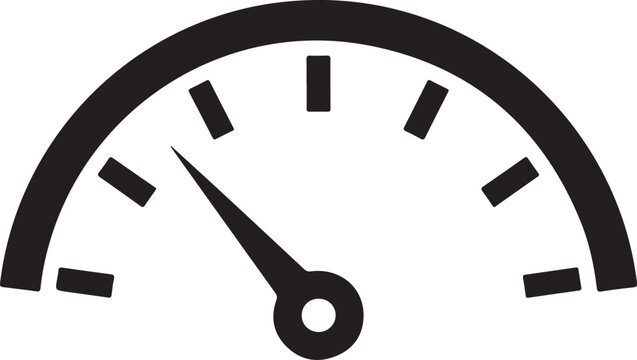 Gauge meter indicating low speed or performance level with an adjustable needle