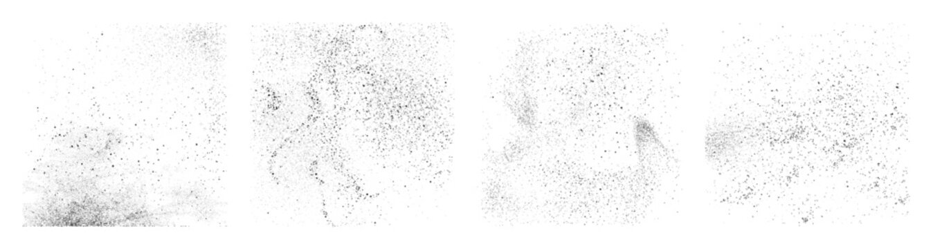 Stardust mist or sand splashes realistic effect with grain texture. Vector dust and dots flashes with grungy particles flow. Graffiti paint, splatter of tiny pieces of powder consistency