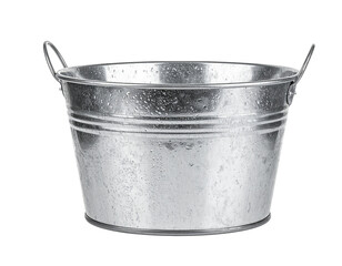 Metal bucket isolated on transparent or white background