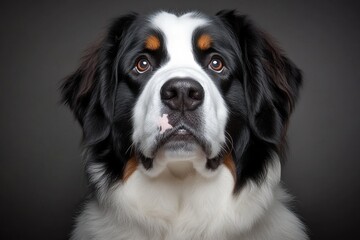 Close up Portrait of a Gentle Saint, Charming Presence, Beautiful Expression on his Pretty Face, Dog