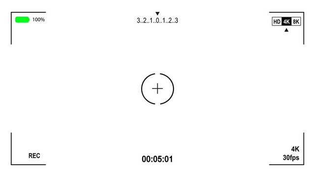 Minimal Camera Viewfinder Overlay Animation on White Background