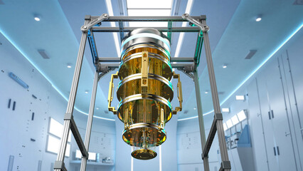 Quantum computer machine in laboratory