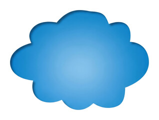 Creative blue cloud graphic design digital abstract isolated on transparent background