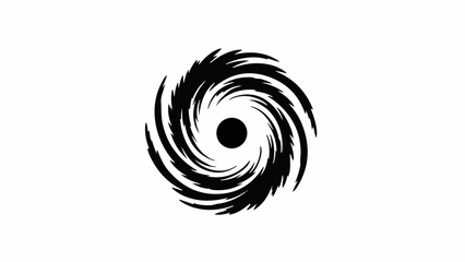 Powerful black spiral vortex with central eye, symbolizing storm or energy.