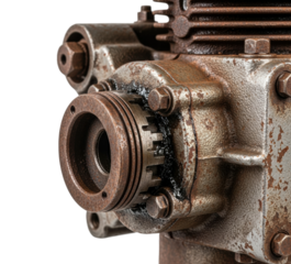 Engine disassembly process workshop technical guide mechanics isolated on transparent background