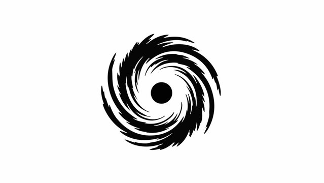Powerful black spiral vortex with central eye, symbolizing storm or energy.