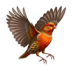 Colorful bird in flight nature digital vibrant isolated on transparent background