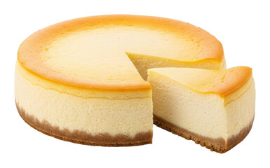 Delicious cheesecake slice kitchen food bright isolated on transparent background