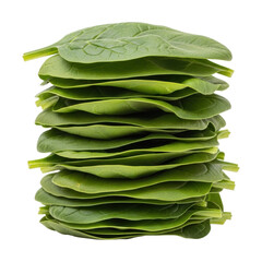 Stacked fresh spinach leaves kitchen food natural isolated on transparent background
