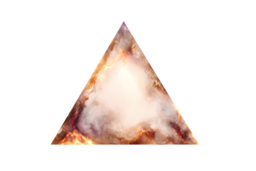 Illuminated triangle prism isolated on white background