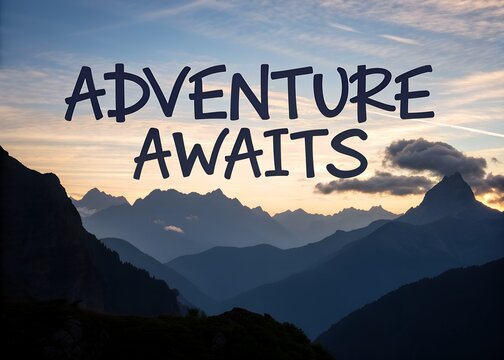 Adventure awaits isolated on transparent background