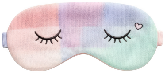 Pastel Sleep Mask png Cute Eye Cover cutout Colorful Blindfold png Dreamy Eye Mask cutout Soft Relaxation Aid png Cozy Sleep Aid cutout isolated transparent background image