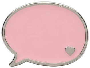 Pink Speech png Lovely Chatbox cutout Shiny Message png Metallic Dialogue cutout Cute Communication png Blank Talk cutout Empty Text png isolated transparent background image