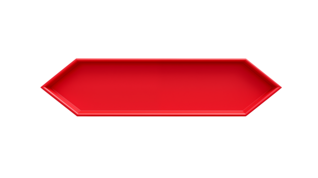 A bright red arrow pointing to the right on a black background - Powered by Adobe
