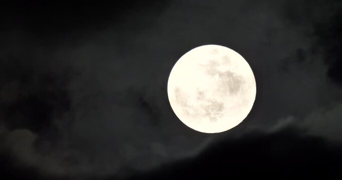 full moon behide cloud  in the dark  sky