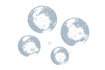 Obraz premium Transparent liquid sphere water bubble glossy circle floating shape clear abstract minimal design white background clean