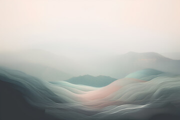 Minimalistic  pastel colours soft edges, smooth, delicate light background foggy soft