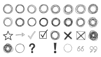 Collection of Hand-Drawn Doodle Icons and Symbols for Creative Design Projects
