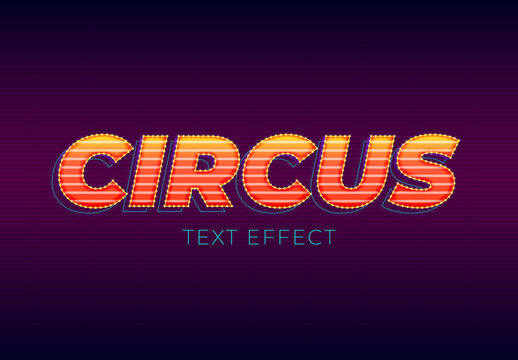 Neon Circus Lights Text Effect