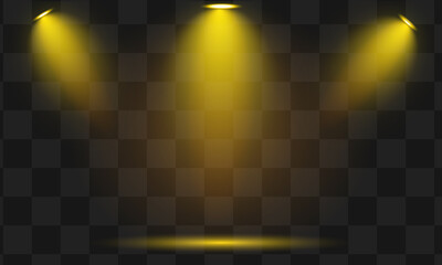 Yellow  Spotlights on stage
