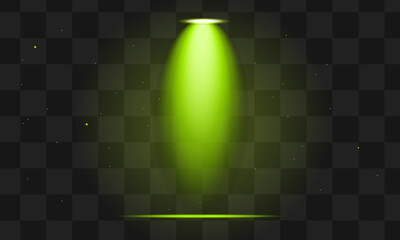 Green spotlight on dark background