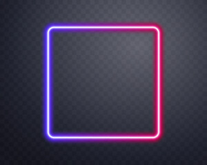 Glowing neon frame with glowing pink and purple light effects, futuristic portal gateway, vibrant and LED illumination border, abstract vector frame composition.