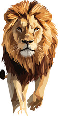 Male Lion Vector Side View