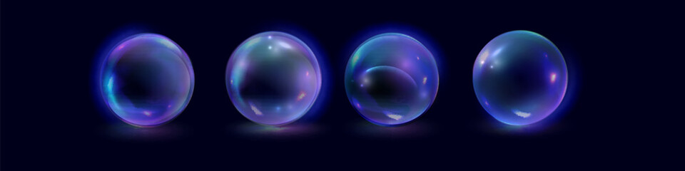 Sphere shield abstract energy protection spheres. Force field globe shell. Dome barrier technology vector set.