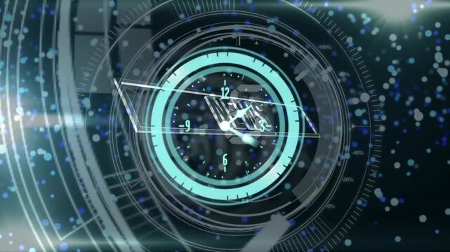 Animation of data processing over clock