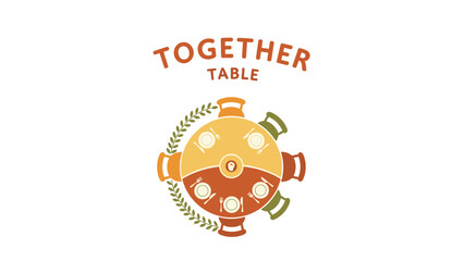 Fototapeta premium Illustration of a Table Setting with Dishes.