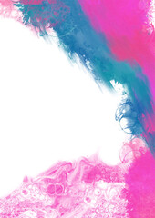 Dynamic abstract artwork with flowing pink and blue paint textures, creating an energetic modern background with strong contrast and artistic movement. Vector Illustration