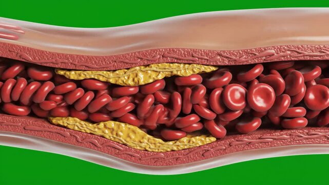 Atherosclerosis 4K Video - Medical Illustration of Plaque Buildup in Arteries