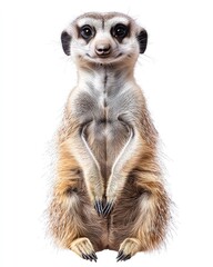 Fototapeta premium Cute Meerkat Standing Upright with Adorable Expression