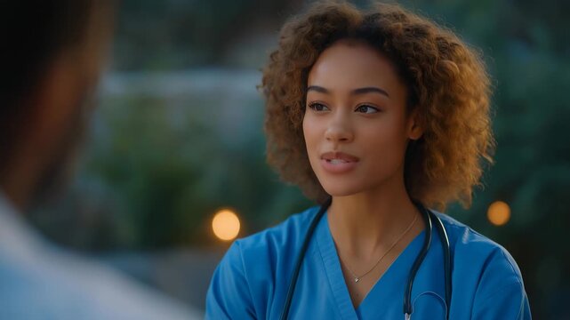 Healthcare professionals deliver services through a home based clinic, ensuring personalized medical attention, convenience, and continuity of care. cinematic color correction, natural uneven