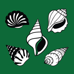 bundle of 6 8 unique black fill silhouette designs 3 isolated on white background