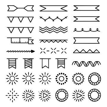 Minimalist banner and badge vector icon set for ui, web, and branding