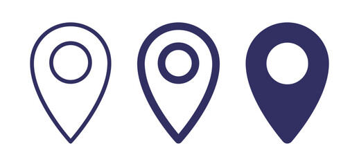 Pin point location icon with different outlines vector © GiftBosx